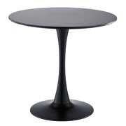 Rent to own Bestco 32" Round Dining Table w Steel Tulip Pedestal for Kitchen Living Room More Black