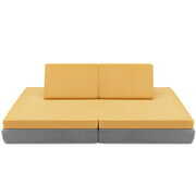 Rent to own Infans 4-Piece Convertible Kids Couch or 2 Chairs Toddler to Teen Sofa and Play Set