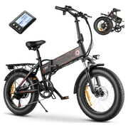 Speedrid 20 In. x 4.0 Fat Tire Electric Bike 500W Folding Electric Mountain Bicycle Beach E-Bike 12.5Ah Removable Battery, Throttle & Pedal Assist Power