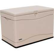 Rent to own 60059 Black Bottom & Desert (Tan) Sides and Lid Outdoor Storage Box-80 Gal, 80 Gallon, Desert Sand