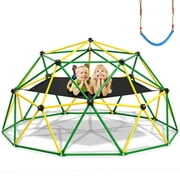 Rent to own GIKPAL 4-in-1 Jungle Gym,120" Dome Climber with Hammock &Swing for Kids Outdoor Play Equipment, Supports up to 1000lbs Jungle Gym, Anti-Rust, Easy Assembly, Yellow+ Green