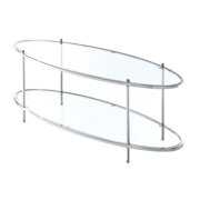 Rent to own Royal Crest Oval Coffee Table, Clear Glass & Chrome Frame