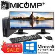 Rent to own Used Hp Elite 8200 Windows 10 PC with 2 LCD Monitors Quad Core i5 Computer 3.1Ghz 4Gb WiFi