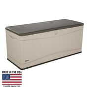 Rent to own Lifetime Heavy-Duty 130 Gallon Plastic Deck Box, Desert Sand