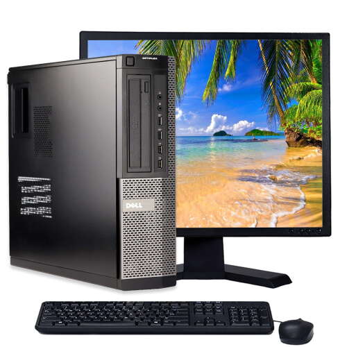 Rent to own Restored Dell Desktop OptiPlex Intel Core i3 Computer 8GB RAM 500GB HDD Keyboard and Mouse Wi-Fi 19" LCD Monitor Refurbished Windows 10 PC