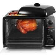 Rent to own Ero-2008Sz# Countertop Xl Toaster Oven With Top Grill & Griddle & Lid + Convection Rotisserie, Bake, Broil, Roast, Toast, Keep Warm & Steam, 23L Capacity Fits 12 Pizza, 6-Slice, Black