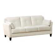 Rent to own Furniture of America Tonia Contemporary Faux Leather Tufted Sofa in White