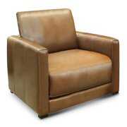 Rent to own Hello Sofa Home Raffa Contemporary Top Grain Leather Club Armchair in Brown