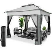 Rent to own SANOPY 11 x 11 ft Outdoor Patio Gazebo with Ventilated Double Roof and Mosquito Net, Pop up Steel Gazebo Tent for Patios, Backyard, Garden and Beach