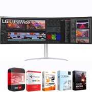 Rent to own LG 49WQ95C-W 49" 32:9 UltraWide Dual QHD Nano IPS Curved Monitor Bundle with Elite Suite 18 Software + 1 Year Protection Warranty