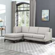 Rent to own Farati Silver Grey Living Room Sofa Sectional L Shape Chaise 3 Seater Leather Couch