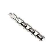 Rent to own Mens Black Plated Bracelet in Stainless Steel 8.75 Inches