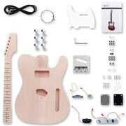 Rent to own Leo Jaymz DIY TL Style Electric Guitar Kits with Mahogany Body and Maple Neck - Maple Fingerboard and All Components Included