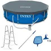 Rent to own Intex 12 x 2.5 Foot Metal Frame Above Ground Pool with Filter and Accessories