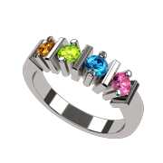 Rent to own Nana Straight Bar Mother's Simulated Birthstone Ring, 1-6 Stones - Sterling Silver - Size 7