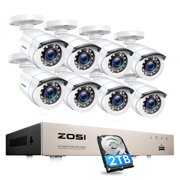 Rent to own ZOSI H.265+ Home Surveillance Security Camera System 1080P 8CH 5MP Lite CCTV DVR with 2TB HDD Outdoor Indoor IR Nigth Vision, 24/7 Record