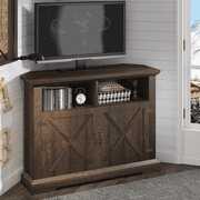 Rent to own Einfach 44" Modern Farmhouse Corner TV Stand for TVs up to 50", Espresso, 5 Shelves