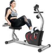 Rent to own Pooboo Recumbent Exercise Bike Seniors Stationary 8 Level Adjustable Magnetic Resistance Bike Indoor Cycling Recumbent Bikes with Digital Monitor