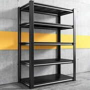 Rent to own Raybee Metal Garage Storage Shelves Heavy Duty Garage Shelving Adjustable 5 Tier Storage Racks, Large Metal Shelving Unit for Garage Pantry 72"H * 39"W * 18"D, Black