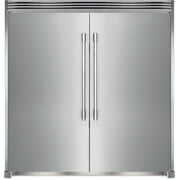 Rent to own Frigidaire Professional 66 Side by Side Refrigeration Pair with FPRU19F8WF All Refrigerator and FPFU19F8WF All Freezer with 79'' TRMKTEZ2LV79 Height Dual Trim Louvered Grille