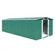 Rent to own Outdoor Storage Shed , 20 x 8 FT Galvanized Metal Shed with Air Vent and Slide Door, Tool Storage Backyard Shed Bike Shed, Tiny House Garden Tool Storage Shed for Backyard Patio Lawn