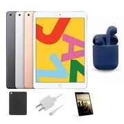 Rent to own Restored | Apple iPad 10.2-inch Retina | 32GB | Wi-Fi Only | Latest OS | Bundle: Case, Pre-Installed Tempered Glass, Rapid Charger, Bluetooth/Wireless Airbuds By Certified 2 Day Express