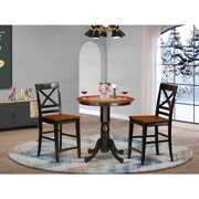 Rent to own East West Furniture Eden 3 Piece Cross-And-Ladder Dining Table Set