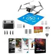 DJI Mini 3 Pro Drone with RC Remote Controller, Bundle with Photo & Video Editing Software, 128GB Memory Card, Landing Pad