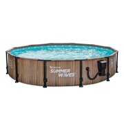 Rent to own Summer Waves Natural Teak Elite 12' x 30" Frame Above Ground Swimming Pool