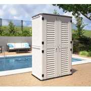 Rent to own KINGYING Resin Outdoor Storage Shed Weather Resistance(Ivory White, 52 cubic feet)