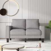 Rent to own ANYSUN Upholstered Loveseat Sofa,Modern Small Sofa Furniture for Living Room, Office,Light Gray