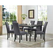 Rent to own Roundhill Furniture Biony 7 Piece Wooden Dining Table Set