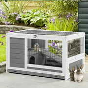 Rent to own YODOLLA Rabbit Hutch Pet House for Small Animals 35.4" Guinea Pig House Rabbit Cage with Run Bunny House Indoor & Outdoor