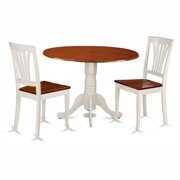 Rent to own DLAV3-BMK-W 3 PC round Table set-Dining Table and 2 Kitchen Chairs