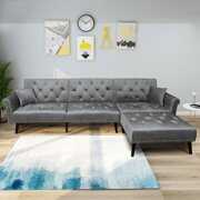 Rent to own Veryke L-Shaped Convertible Sofa Sleeper Beds, Sofa Bed for Living Room/Guest Room - Gray