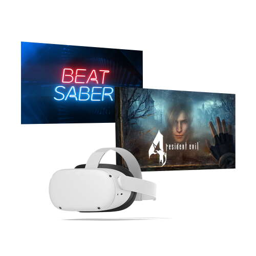 Rent to own Meta Quest 2 (Oculus) — Advanced All-In-One Virtual Reality Headset — 128 GB with Resident Evil 4 and Beat Saber