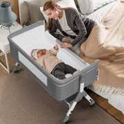 Rent to own Bioby Baby Bassinet for Infant, Adjustable Baby Crib,Infant Cradle Bed with Diaper Storage Basket and Changing Station,Bedside Sleeper for Newborns