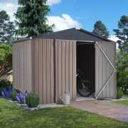Rent to own YODOLLA 8' x 6' Outdoor Metal Storage Shed Garden Tools shed With Lockable Door for Backyard