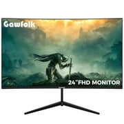 Rent to own Gawfolk 24” Curved Monitor 75Hz Full HD 1080P, Ultra-Thin Non-frame Gaming Display with AMD FreeSync HDMI VGA Machine Black