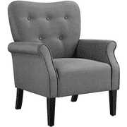 Rent to own Yaheetech Modern Upholstered Accent Chair with Wooden Leg for Living Room, Dark Gray
