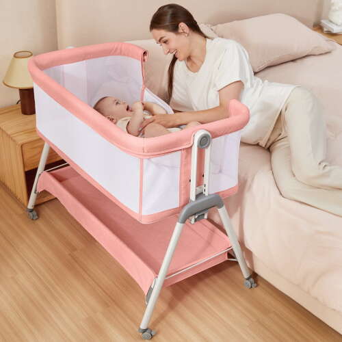 Rent To Own - ANGELBLISS Bedside Sleeper with Storage Basket - Pink