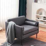 Rent to own UBesGoo Modern Accent Chair, Oversized Club Chair, Single Sofa Couch with Pillows for Living Room Gray