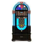 Rent to own Arkrocket Taurus II Mid-Size Jukebox Vinyl Record Player Bluetooth USB SD CD Player Radio Retro Turntable Classic Jukebox (Taurus II with Stand - Black)