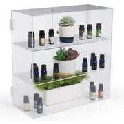 Rent to own 16.5 x 16.25 Countertop Acrylic Display Case with 2 Shelves, Locking Hinged Doors (JH172)