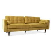 Rent to own Madoc Mid-Century Modern Furniture Style Tufted Back Velvet Sofa in Gold