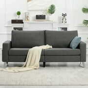 Rent to own YODOLLA 79" Sectional Sofa Modern Loveseat Couch 3 Seater Living Room Furniture - Dark Gray