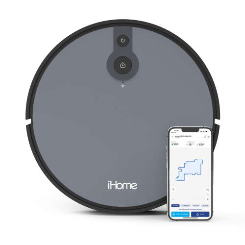 Rent to own iHome AutoVac Juno Robot Vacuum, Mapping Technology, Strong Suction, 120 Min Runtime, App + Remote Control, New
