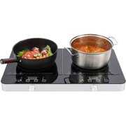 Rent to own GUVSOETS  Portable Double Dual Induction Cooktop 2 Burner, Two Burner Induction Cooktop Stovetop Hot Plate Countertop Burner Cooker, 1800W, 9 Power Levels, 10 Temp Levels, Timer, Child Lock, Black