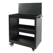 Rent to own WORKPRO Rolling Service Utility Cart with Steel Pegboard Storage, Tool Cart