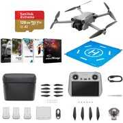 DJI Mini 3 Pro Drone with RC Remote Controller, Bundle with Fly More Kit, Photo & Video Editing Software, 128GB Memory Card, Landing Pad